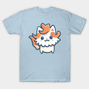 white Persian cat with blue eyes kawaii cat drawing T-Shirt